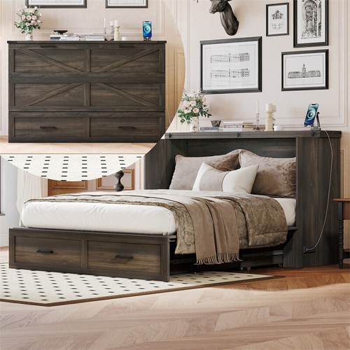 Queen size murphy cabinet - queen, bed