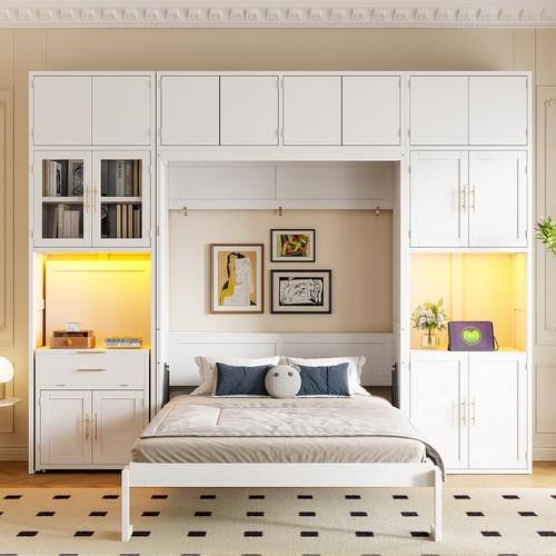 Full size murphy bed with - full, desk