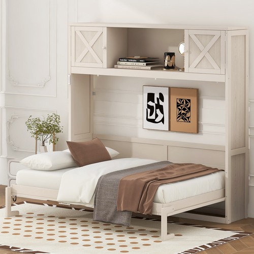 Queen size wood murphy - size, wall