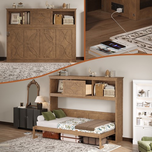 Twin size murphy wall bed - wall,