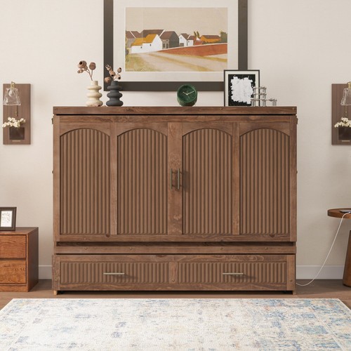 Queen size murphy bed - bed, cabinet
