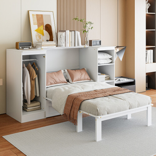 Twin size murphy bed with - size,