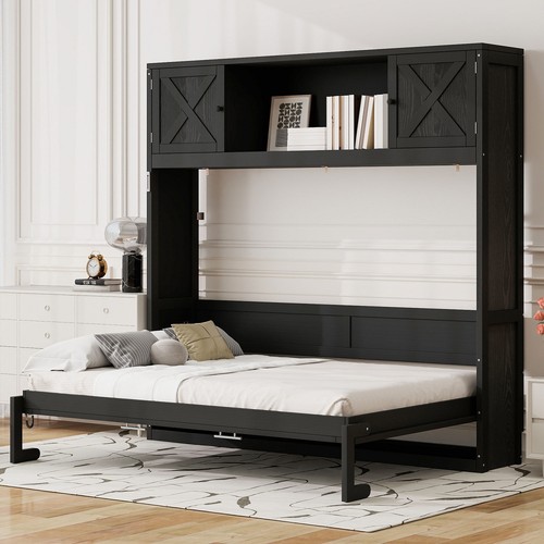 Queen size wood murphy - murphy, wall