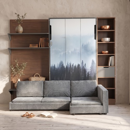 Twin murphy bed with storage - twin,