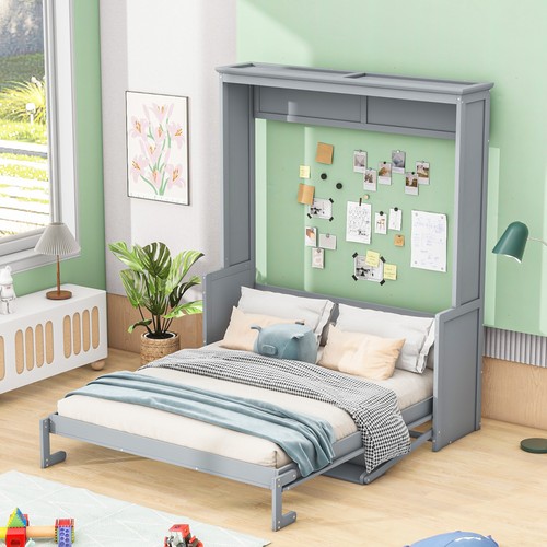 Queen murphy bed modern - queen, gray