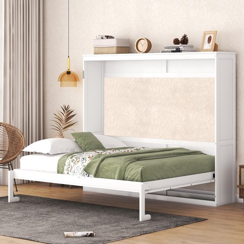 Queen murphy bed modern - modern, white