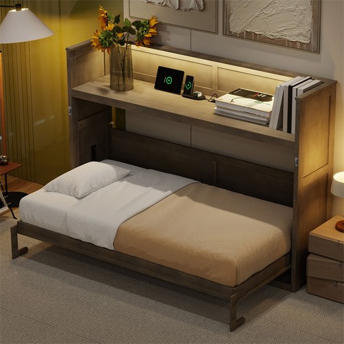Twin size wood murphy bed - size,