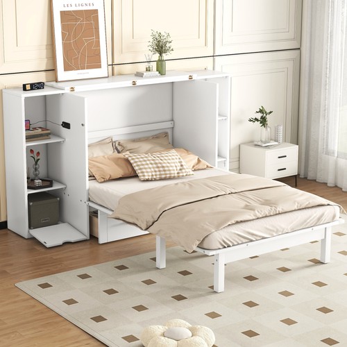 Queen murphy bed modern white - murphy,