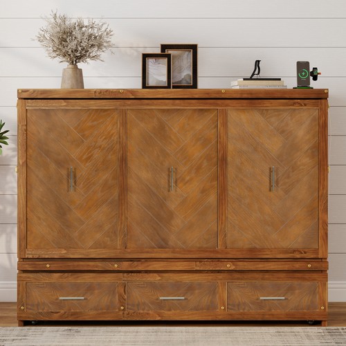 Queen size murphy bed - queen, pine