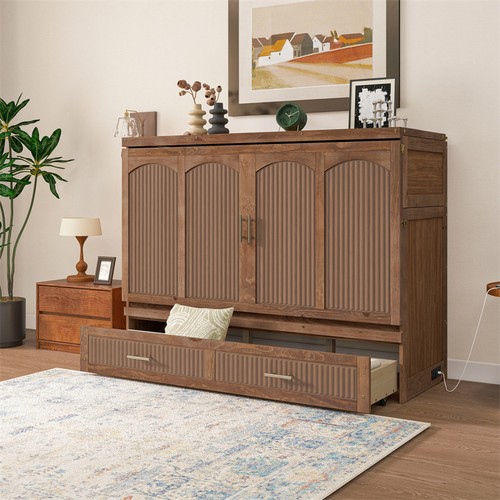 Queen size murphy bed pine - size, bed,pine