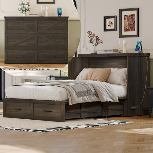 Full size murphy cabinet - full, bed