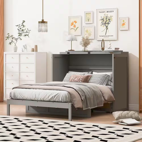 Gray wood frame full - gray,