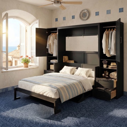 Queen size murphy bed - bed,