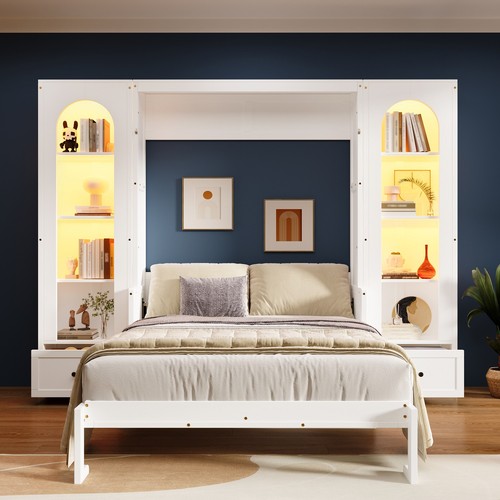 Led queen size - wood, murphy
