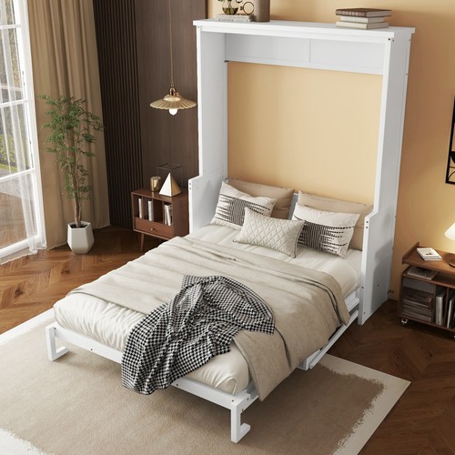 Queen size wood murphy - wood, bed