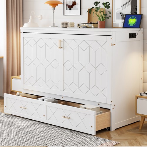Queen size murphy bed - bed, wall