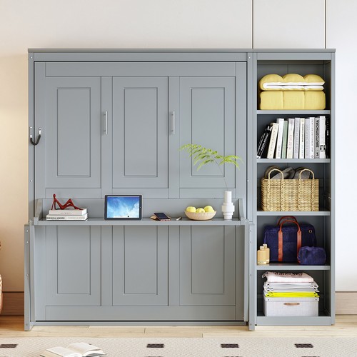 Gray full murphy wall bed - gray,